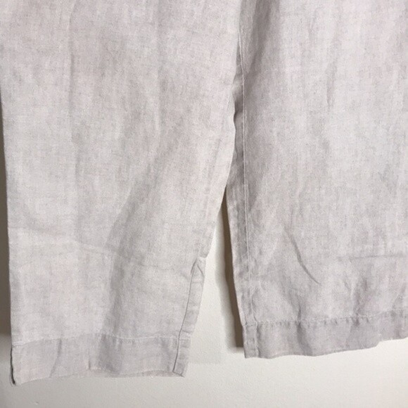 J. Jill 100% Linen Flax Wide Leg Ankle Pant size medium - Picture 3 of 13